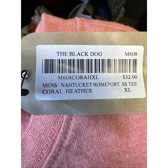 The Black Dog XL Nantucket Homeport Short Sleeve Tee Coral Heather NWT - Picture 4 of 5